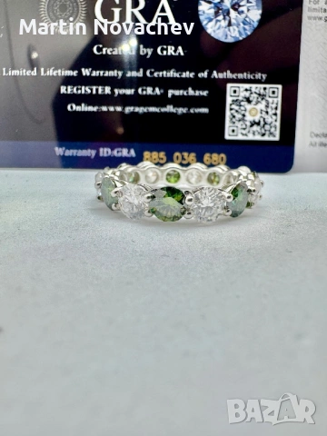 Сребърен пръстен с мойсанит (Диамант) 7.5 карата