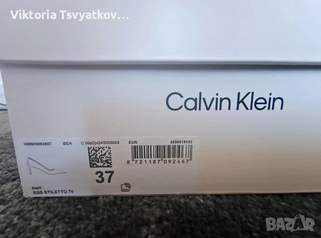 Calvin Klein ESS STILETTO 70 – кожени обувки с тънък ток, размер 37, снимка 7 - Дамски обувки на ток - 55281226