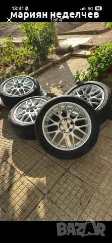 Продавам алуминиеви джанти с гуми без кривини RH 17ки 5х112 225/50 ЕТ55 , снимка 4 - Гуми и джанти - 55376711