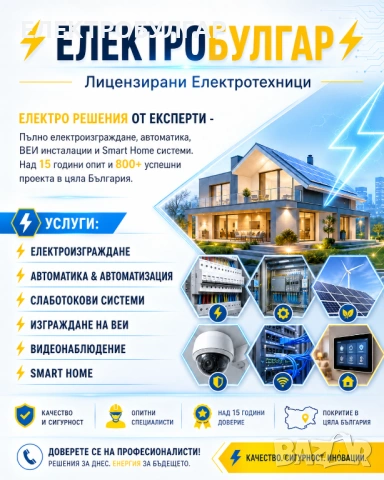 ЕЛЕКТРОИЗГРАЖДАНЕ / Цялостни електрически инсталации за жилищни, търговски и промишлени обекти и др., снимка 2 - Електро услуги - 54696773