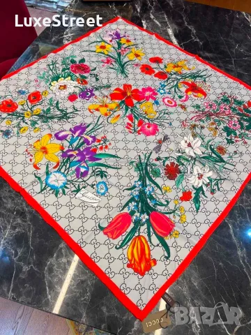 Louis Vuitton ⚜️ Gucci ⚜️ Chanel ⚜️ Goyard ⚜️Дамски Копринени Шалове , снимка 10 - Шалове - 55582719