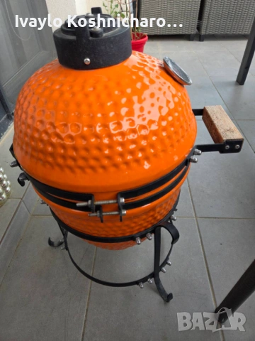 Керамично барбекю Kamado BergHOFF 33 см (13") – оранжево, снимка 5 - Барбекюта - 54780919