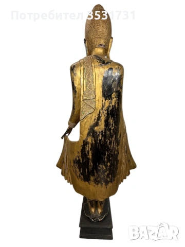 Дървена златна статуя Буда висока 170 см, снимка 2 - Статуетки - 54014003