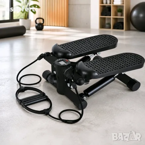 Мини степер с ластици Wellcare CBM-033 – Компактен фитнес уред за домашна тренировка (до 100 кг)