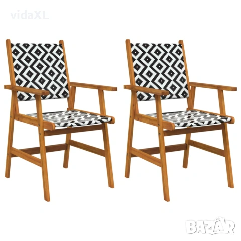vidaXL Градински столове, 2 бр, акациево дърво масив(SKU:316249)