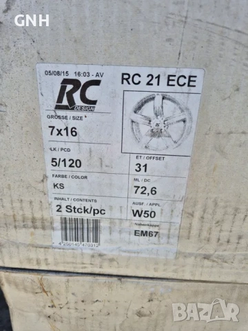 Джанти RC 16цола ,5х120 , 7j ,et31 Bmw Mini Vw Opel, снимка 6 - Гуми и джанти - 54511271
