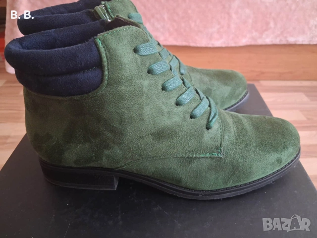 Тъмнозелени дамски боти, снимка 6 - Дамски боти - 54136100