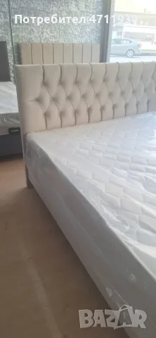 Луксозен Турски Спален Комплект CHESTERFIELD :Крем легло с ракла + Дишащ Премиум Матрак 29 см