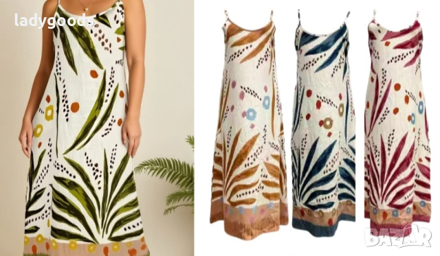 Рокли - лятна , плажна.Лен.Модел R 19., снимка 3 - Рокли - 54265559