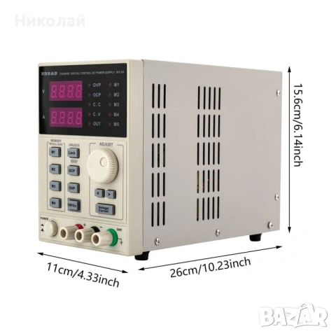 Захранващ блок KORAD KA3005D, 30V, 5A с цифров дисплей (V/A), снимка 6 - Ремонт на телефони - 55142474
