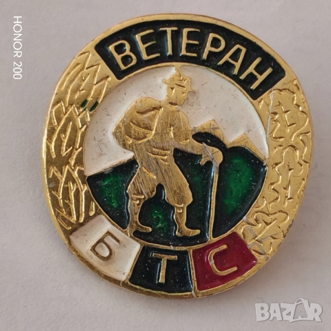 Стара значка Ветеран БТС. , снимка 3 - Колекции - 55476240