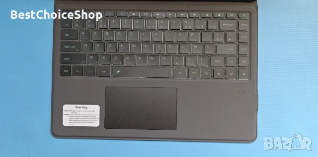 Клавиатурен калъф за Samsung Galaxy Tab 14.6" 7-цветно подсветка безжичен тъчпад AZERTY, снимка 4 - Калъфи, кейсове - 55038786