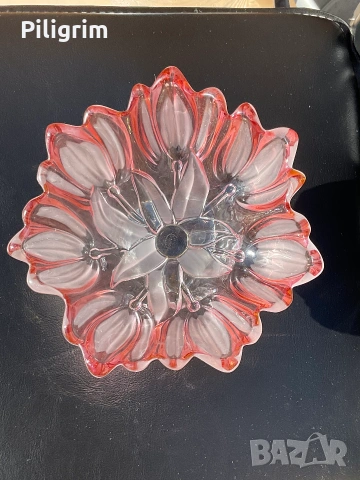 Стъклена купа на стъбло Walther Glas (Германия), модел Sylvia Satin-Rose., снимка 3 - Декорация за дома - 55228083