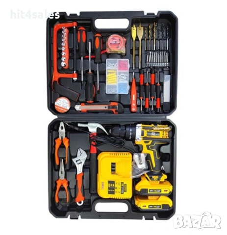 Комплект ударна бормашина, 111 аксесоара, 24 V, 5 Ah, снимка 4 - Бормашини - 54072527