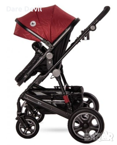 Бебешка количка Lorelli Lora Set, Luxe Red Elephants