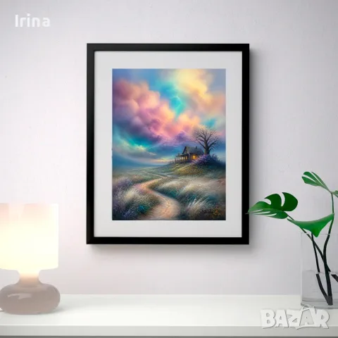 Картина "Къщичка в степта"- digital art., снимка 2 - Картини - 55562254