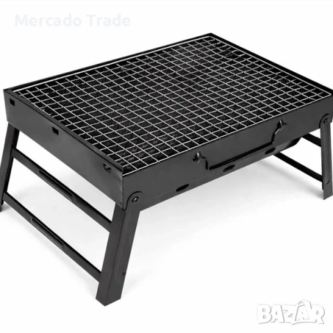 Настолна преносима сгъваема скара за къмпинг Mercado Trade, Черен