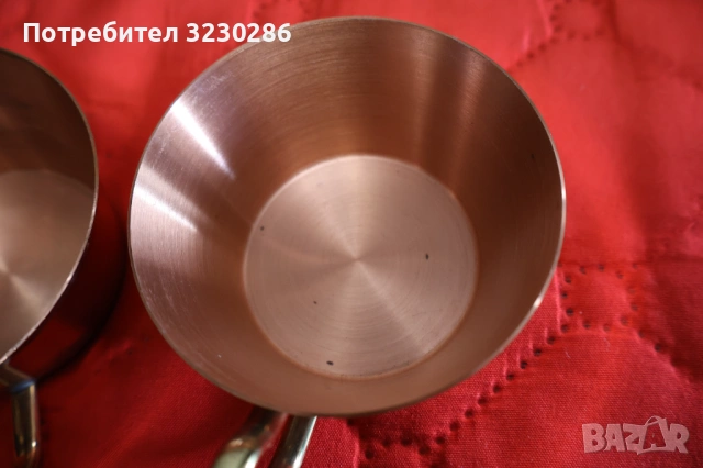 Медни чаши с позлатени дръжки, снимка 3 - Антикварни и старинни предмети - 54729456