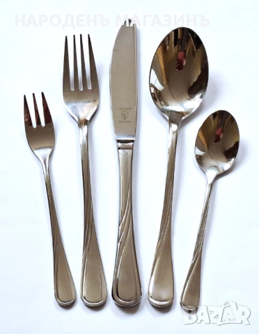 JUSTINUS - SOLINGEN - GERMANY - Прибори за хранене сервиз за 12 човека + комплект за сервиране нож , снимка 4 - Други ценни предмети - 53964849