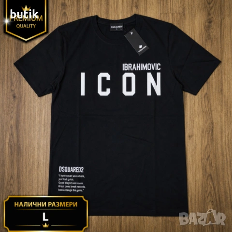 DSQUARED2 Ibrahimovic Icon черна мъжка тениска – L