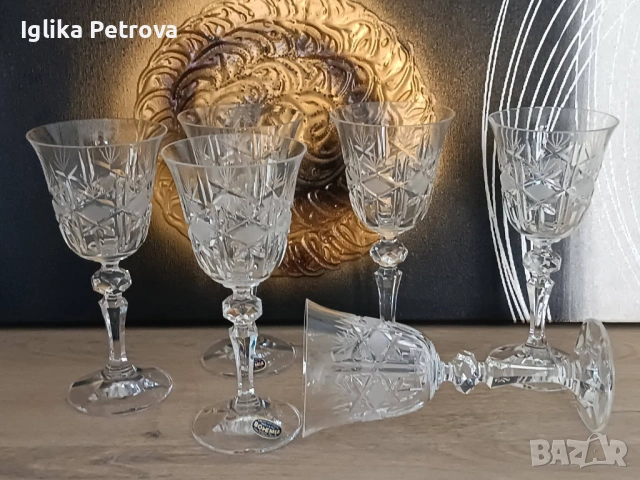 Нов сервиз за вино от Бохемия , снимка 8 - Антикварни и старинни предмети - 54758360