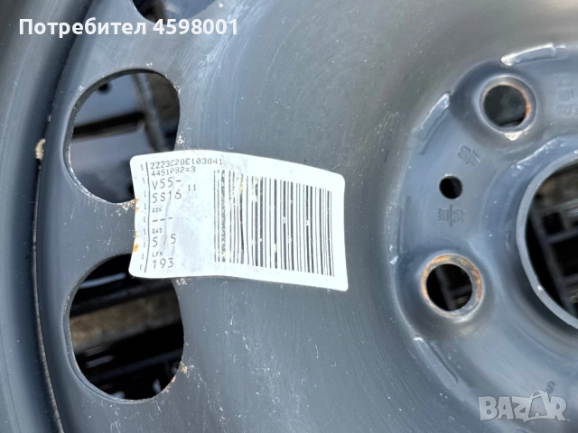1бр.Оригинални железна джанта 16цола 5x112 ET42 за Vw,Skoda,Seat,Audi, снимка 14 - Гуми и джанти - 54917766