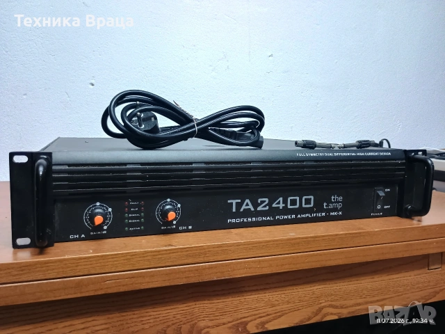 Мощно качествено стъпало T amp TA 2400. 3300W траф. , снимка 2 - Ресийвъри, усилватели, смесителни пултове - 55246489