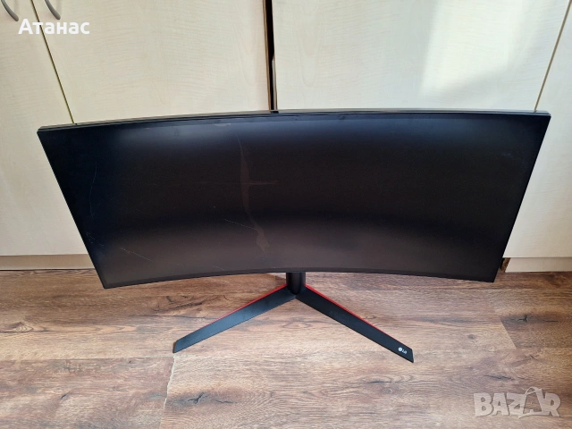 Извит геймърски монитор LG UltraGear 34GK950G-B Цял за части!, снимка 2 - Монитори - 55125308