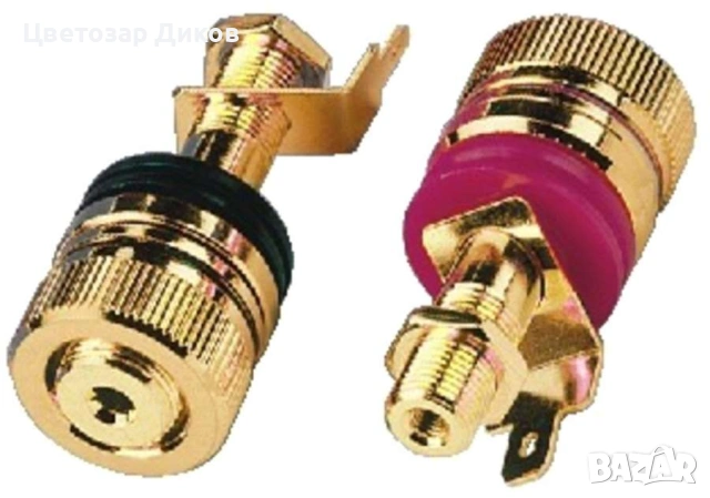 MONACOR BP-520G Pair of high-end speaker pole terminals, снимка 2 - Аудиосистеми - 55234923