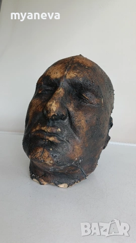 Антична гипсова смъртна маска (death mask) от 19-ти век на император Наполеон Бонапарт.  , снимка 10 - Статуетки - 55164156