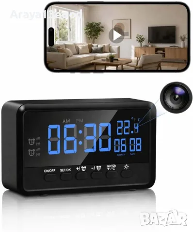 WiFi дигитален часовник със скрита камера 1080P – Tuya Smart