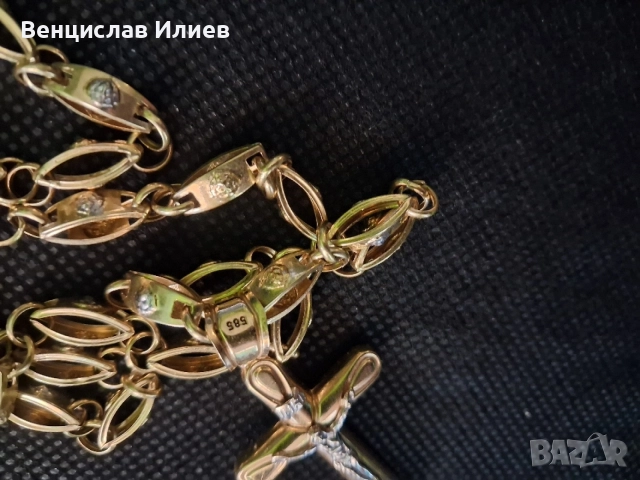 Златен Ланец с Кръст, снимка 5 - Колиета, медальони, синджири - 55503828