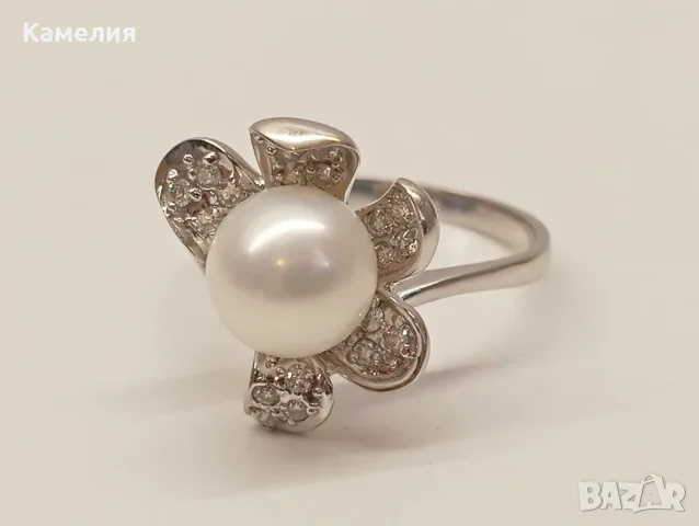 Руско злато. Пръстен с брилианти , снимка 5 - Пръстени - 55299496