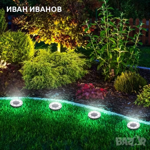 Соларна LED лампа за земя за градина и пътека, водоустойчиво външно ландшафтно осветление, снимка 8 - Соларни лампи - 55138308