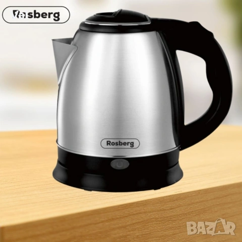 Електрическа кана Rosberg, 1500W, 1 л., Корпус неръжд. стомана, S/S,2 ГОДИНИ ГАРАНЦИЯ, снимка 3 - Кани - 54923475