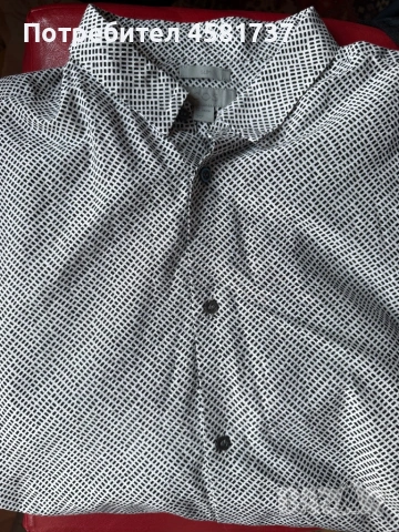 Мъжка риза Coc, десен черно и бяло, снимка 5 - Ризи - 54173860