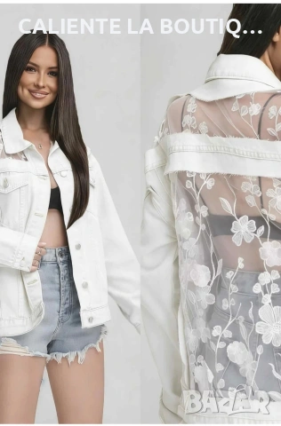 Яке деним с дантела , снимка 2 - Якета - 53964058