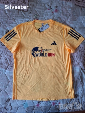 World Run Мъжка тениска АДИДАС / Adidas, Чисто нова, Размер M, снимка 3 - Спортни дрехи, екипи - 50757070
