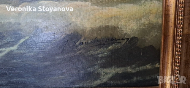 Картина масло"Бурно море", снимка 4 - Картини - 54016735