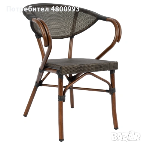 Удобен и модерен стол за лятна градина - алуминиева конструкция с текстилен за плаж, басейн