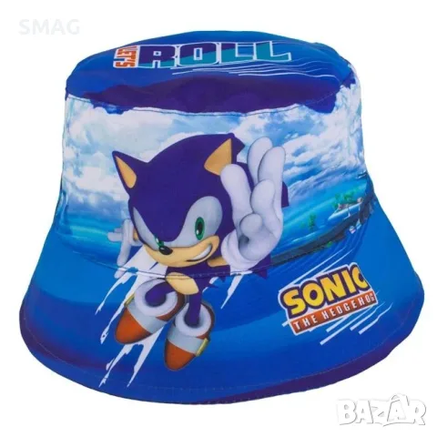 Бебешка синя шапка тип камбанка с дизайн Sonic за момче_1248922