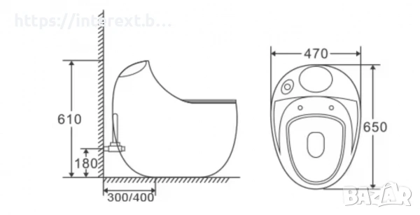 Дизайнерски моноблок с ергономична форма/ черен мрамор, снимка 4 - Други - 54073460