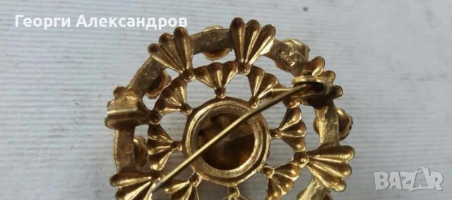 3 Старинни РАЗКОШНИ СЪВЕТСКИ ПОЗЛАТЕНИ БРОШКИ с КАМЪНИ и МАРКИРОВКИ, снимка 5 - Антикварни и старинни предмети - 55286884