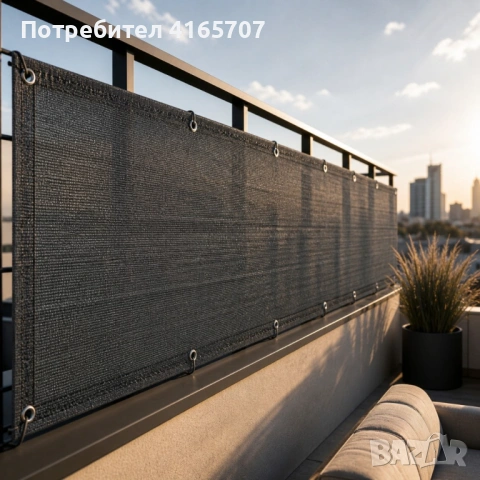 Покривало за балкон и тераса 1.5x5 м, HDPE материал 180 г/м², 95% UV защита, Тъмно сиво, снимка 5 - Други стоки за дома - 54476688