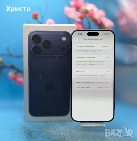ГАРАНЦИОНЕН!!! Apple iPhone 17 Pro Max, 256GB, 5G, Deep Blue + подарък оригинален адаптер Apple , снимка 4 - Apple iPhone - 54855736