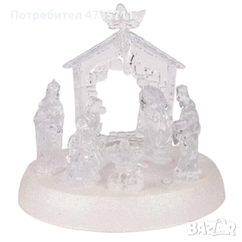 Коледна LED осветена акрилна скулптура на Рождество Христово