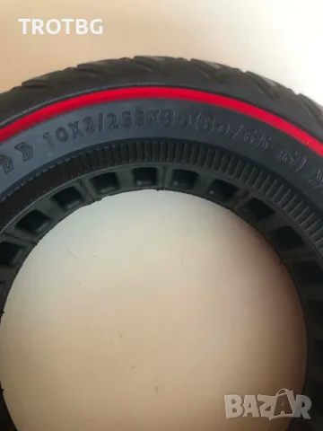 10×3.0 плътна гума с червен ринг за KuKirin G2 Max / KuGoo M4, снимка 2 - Други спортове - 55674417