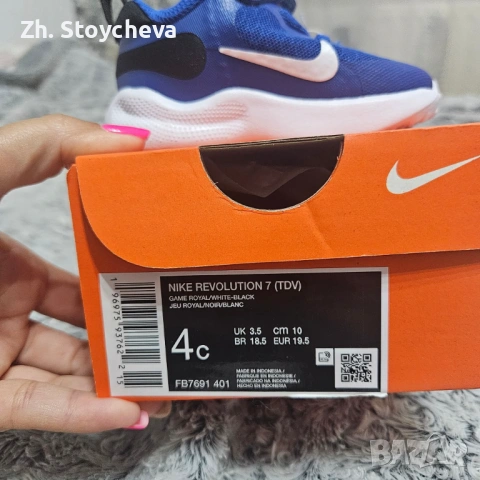 Оригинални бебешки маратонки NIKE REVOLUTION 7, снимка 4 - Бебешки обувки - 54392017