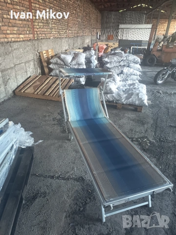 Продавам шезлонг алуминиев със сенник -14 броя, снимка 2 - Други - 54659058