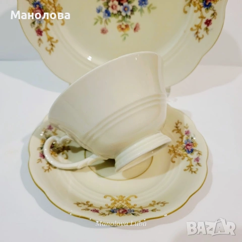 Троен комплект, порцеланова чаша за чай Mitterteich Bavaria., снимка 7 - Други ценни предмети - 54011887